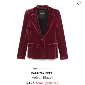 Patrizia Pepe Women's Velvet Blazer - Size 42 (fits S/M)